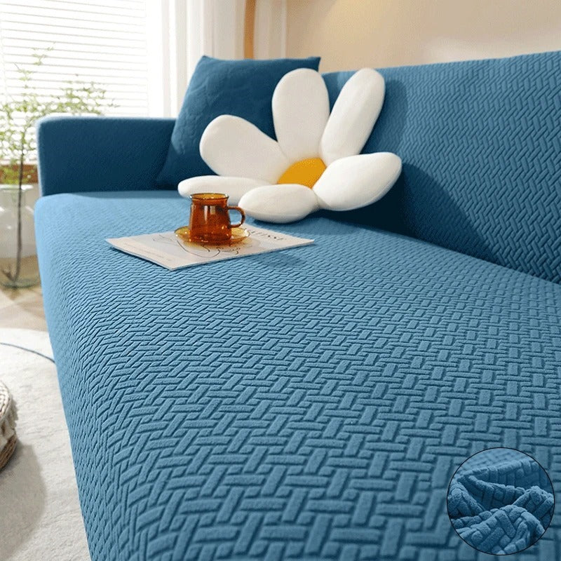 Luxury textured jacquard sofa cover stripe pattern