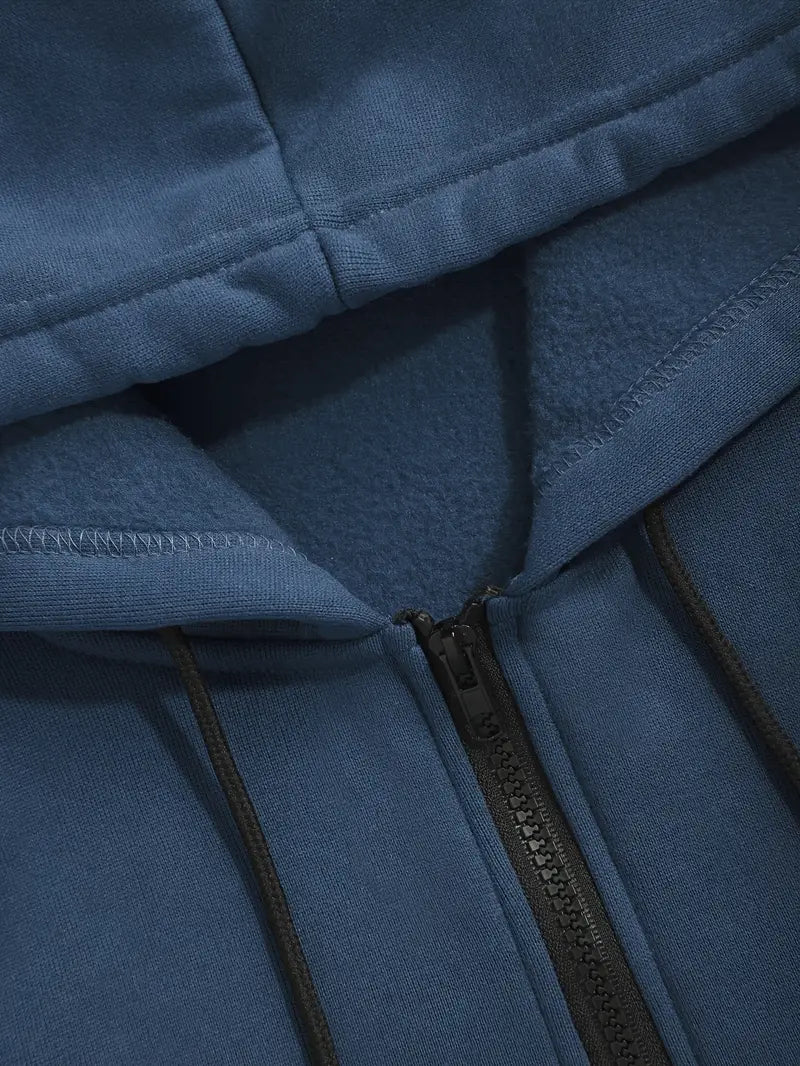 Men's Athletic 2Pcs Tracksuit Set(ZINK) (Casual) Full-Zip Sweat suits Long Sleeve Hoodie and Jogging Pants