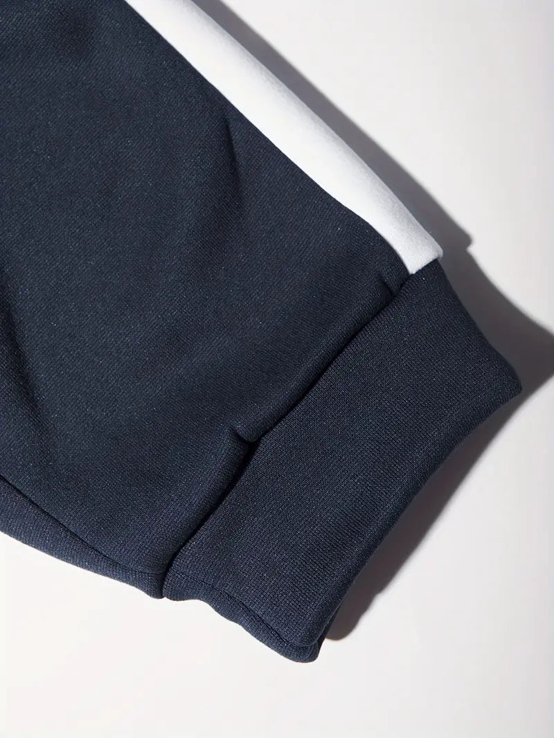 Men's Athletic 2Pcs Tracksuit Set(blue) (Casual) Full-Zip Sweat suits Long Sleeve Hoodie and Jogging Pants