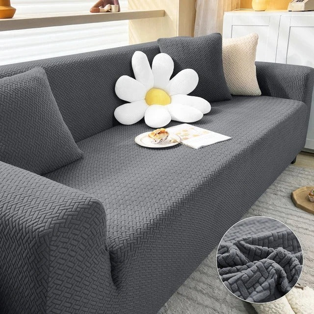 Luxury textured jacquard sofa cover stripe pattern