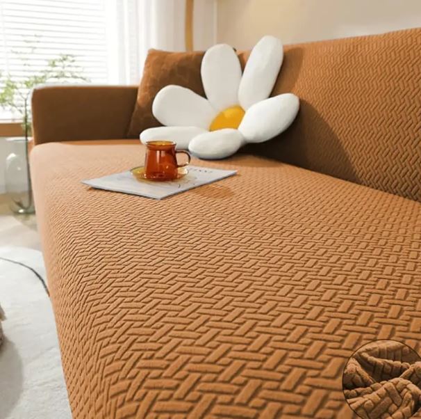Luxury textured jacquard sofa cover stripe pattern