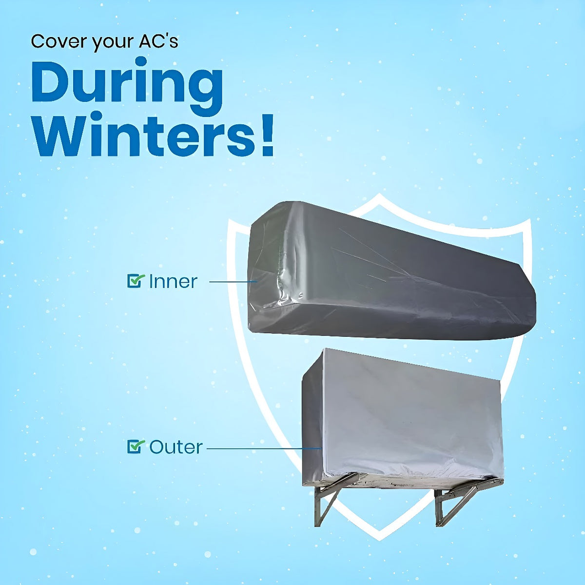 Waterproof parachute AC cover protecting air conditioner unit