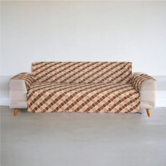 Cotton Quilted Printed Sofa Cover (Multi Shade)