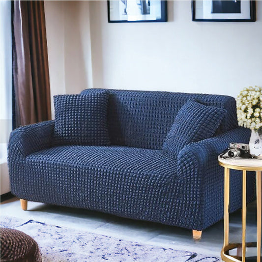 Fitted Style Bubble Stuff Sofa Cover (Blue Color)