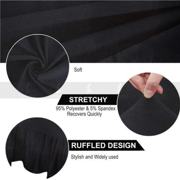 Frill Style Micro Mesh Chair Cover (Black Color)