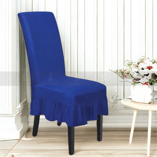 Frill Style Micro Mesh Chair Cover (Blue Color)