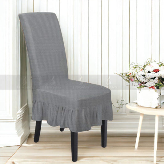 Frill Style Micro Mesh Chair Cover (Grey Color)