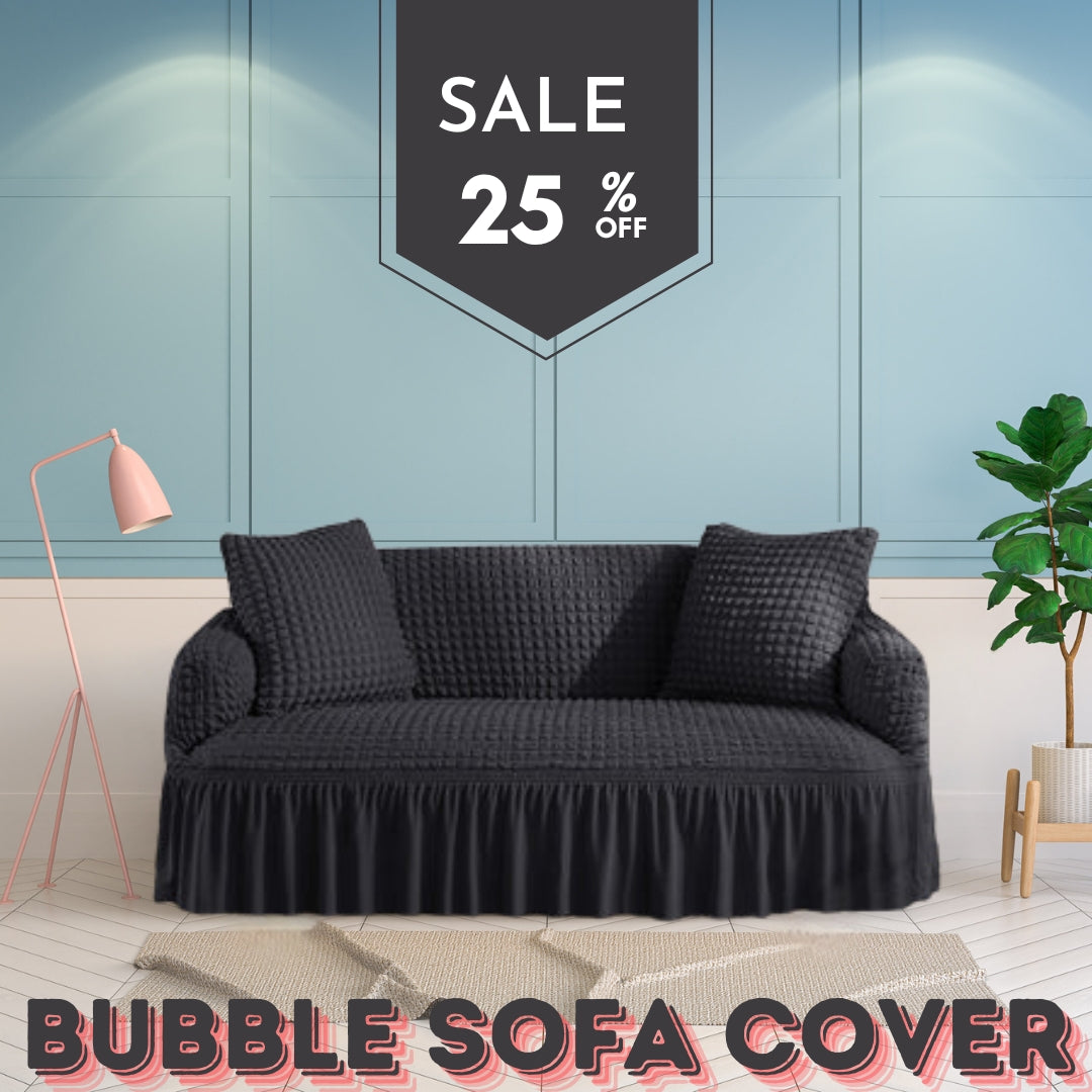 Ruffled Seersucker Sofa Cover (Bubble Fabric)