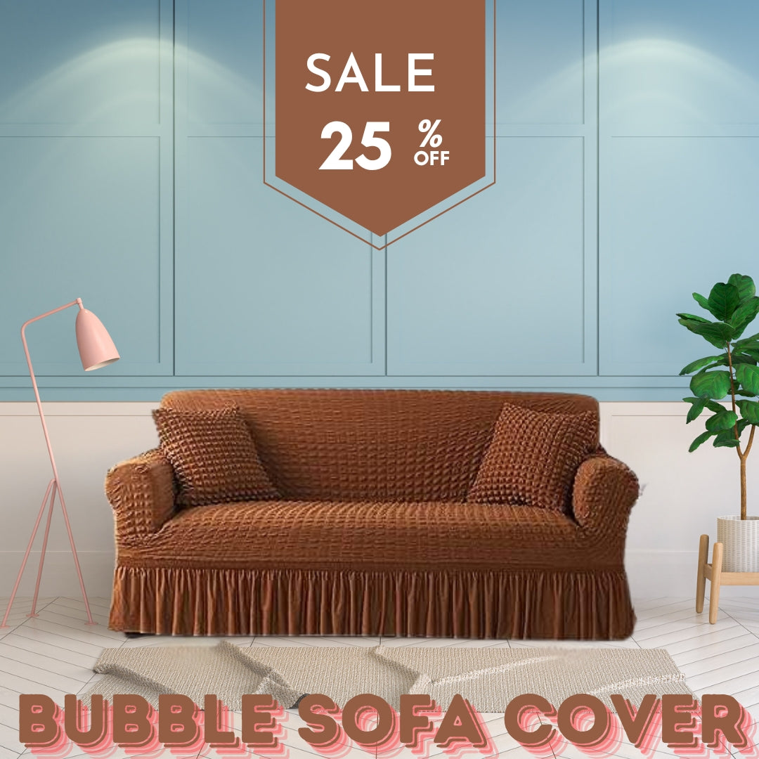 Ruffled Seersucker Sofa Cover (Bubble Fabric)