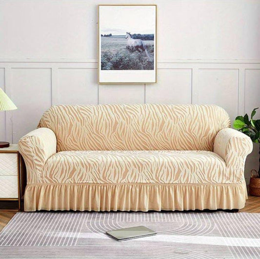 Zebra Velvet Sofa Cover (Skin Colour)