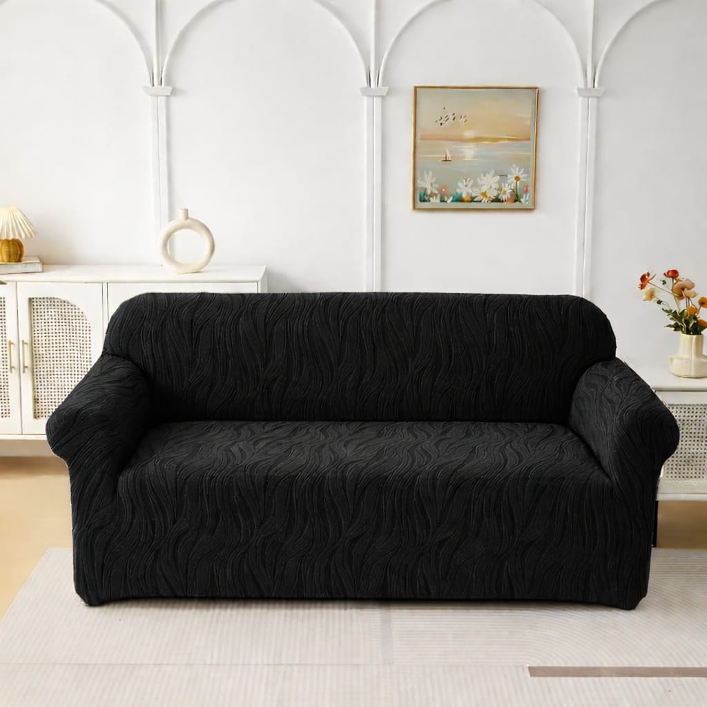 Fitted zebra velvet sofa covers value pack