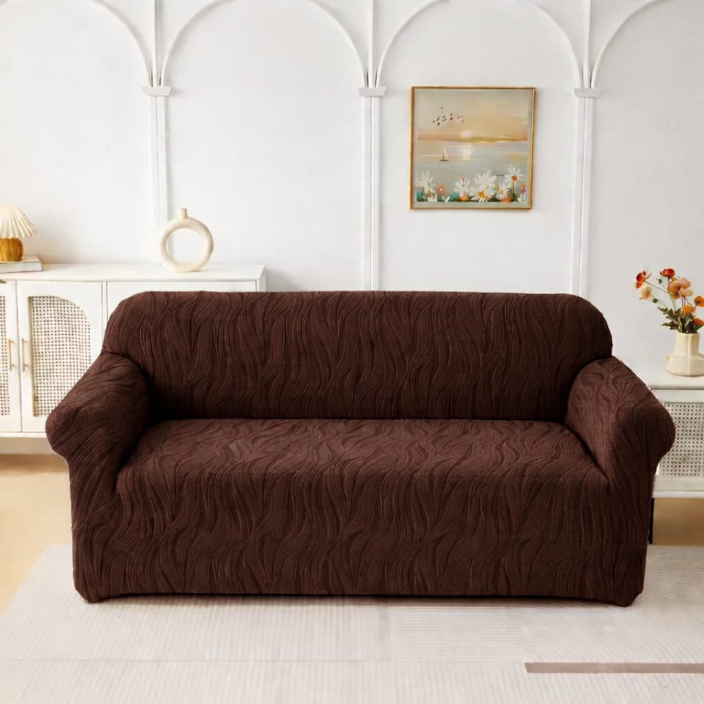 Fitted zebra velvet sofa covers value pack
