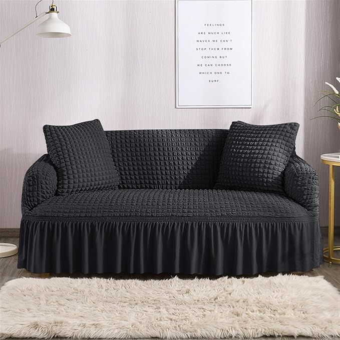 Signature Persian bubble sofa cover with frills for Eid and wedding