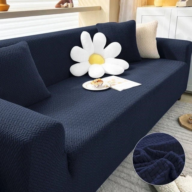 Luxury textured jacquard sofa cover stripe pattern