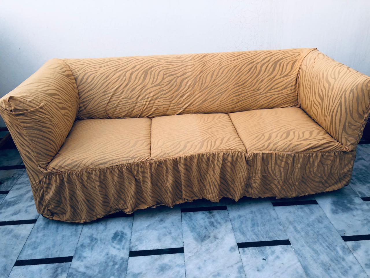 Zebra velvet frill sofa cover Eid and wedding