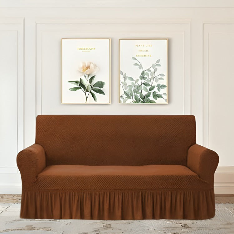 Custom Turkish micro mesh sofa cover with frills breathable fabric