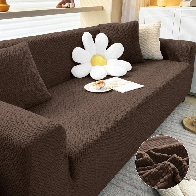 Luxury textured jacquard sofa cover stripe pattern