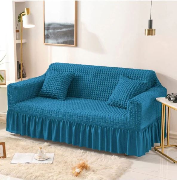 Signature Persian bubble sofa cover with frills for Eid and wedding
