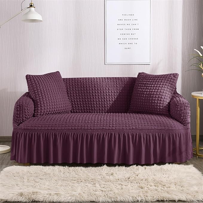 Signature Persian bubble sofa cover with frills for Eid and wedding