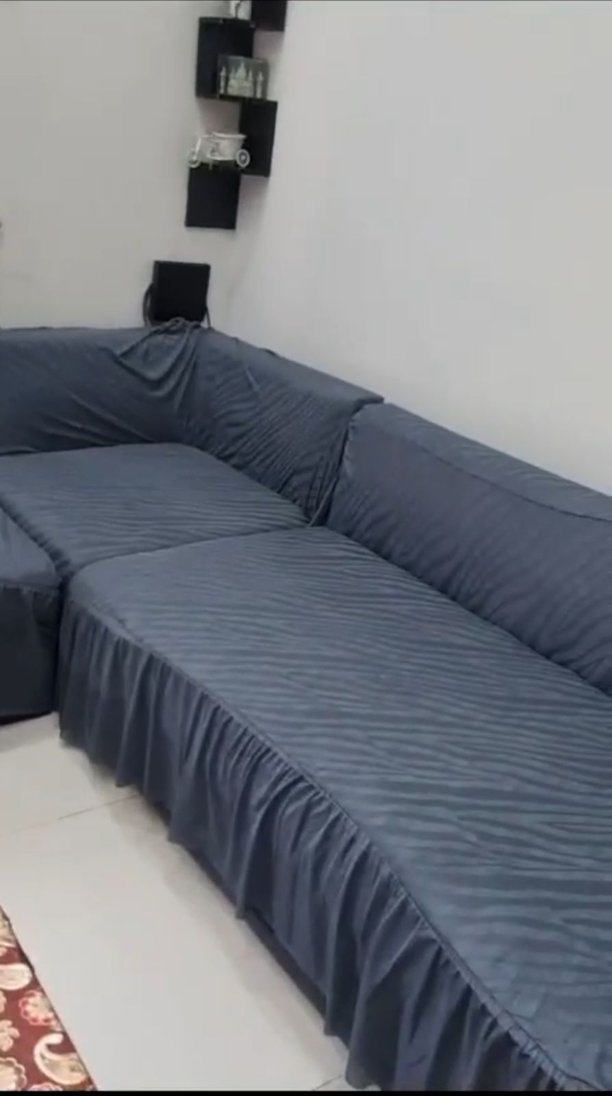 Zebra velvet frill sofa cover Eid and wedding