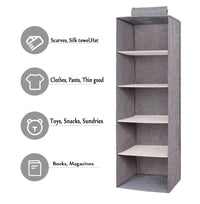 Gray storage cabinet with shelves on a white background, featuring icons and text labels.