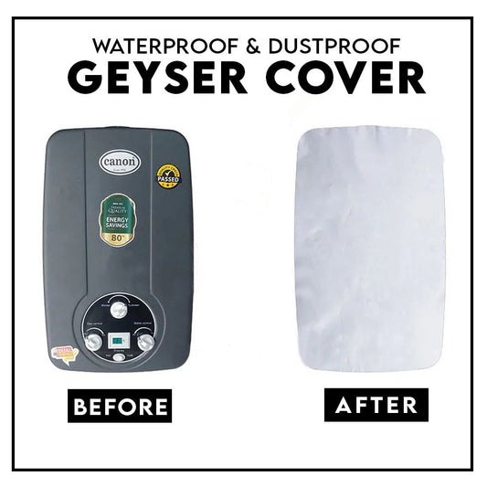 Geysers with and without a waterproof and dustproof cover on a white background