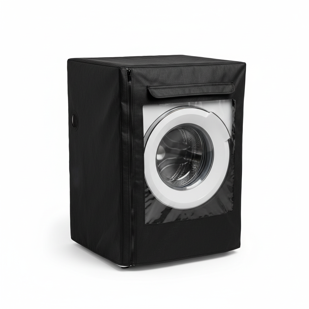 Black Front Loader Washing Machine Cover