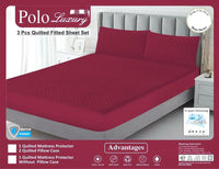 Premium luxury quilted fitted bedsheet with waterproof protection on king size bed