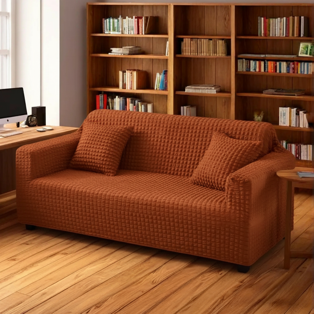 Premium Turkish Bubble Fitted Sofa Covers with Elegant Frill - All Colors & Sizes