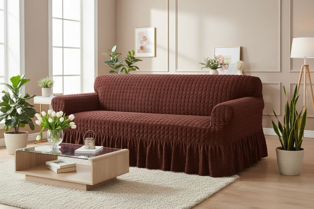 Original Turkish Bubble Sofa Covers With Skirt/Frill - All Colors & Sizes