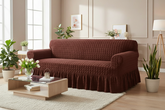 Original Turkish Bubble Sofa Covers With Skirt/Frill - All Colors & Sizes