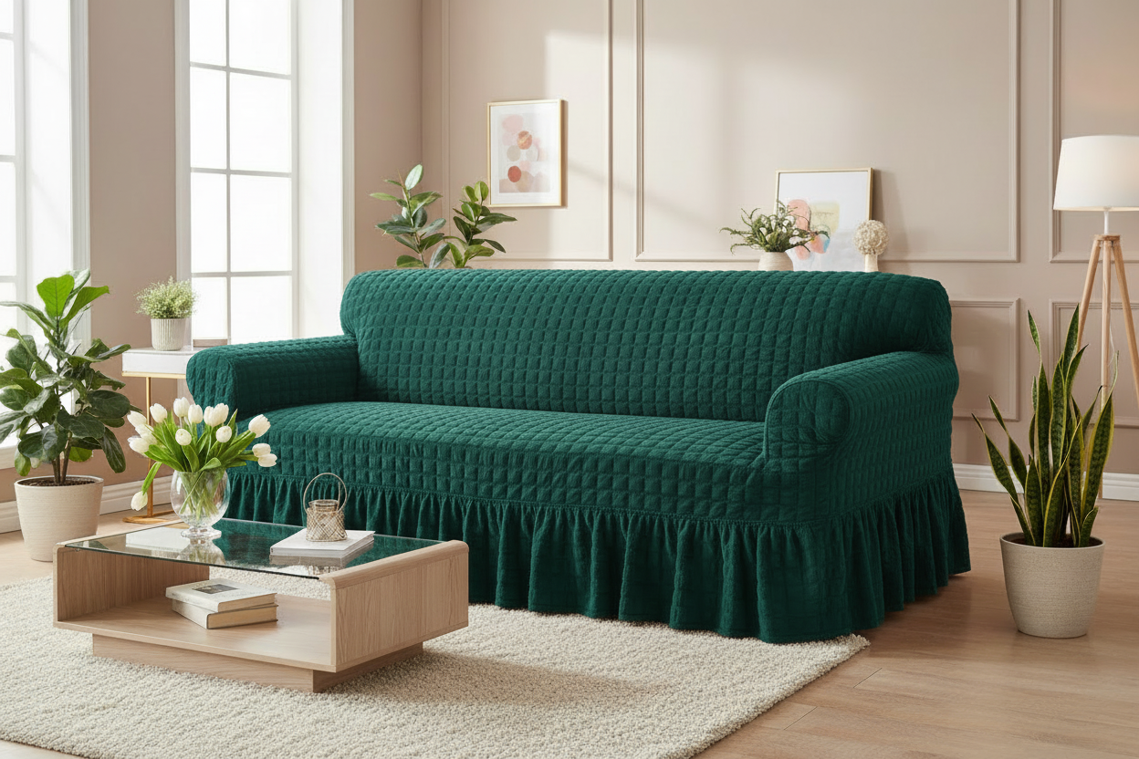 Original Turkish Bubble Sofa Covers With Skirt/Frill - All Colors & Sizes