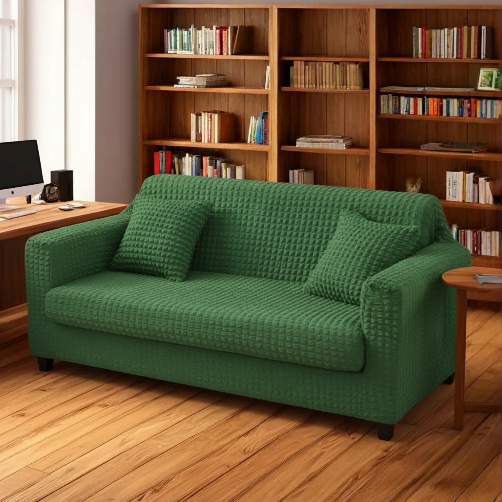 Premium Turkish Bubble Fitted Sofa Covers with Elegant Frill - All Colors & Sizes