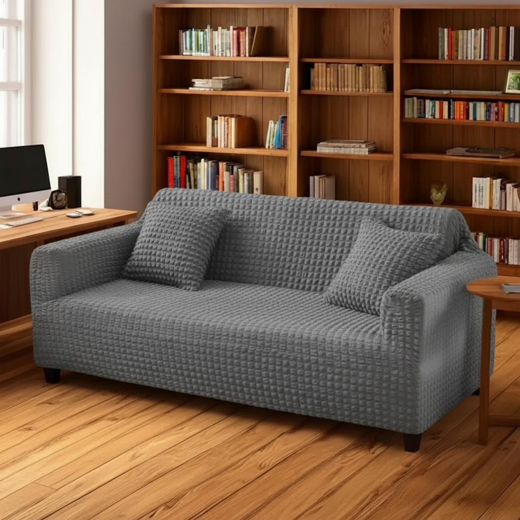 Grey Turkish Bubble Fitted Sofa Cover