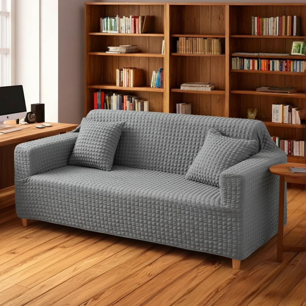 Premium Turkish Bubble Fitted Sofa Covers with Elegant Frill - All Colors & Sizes