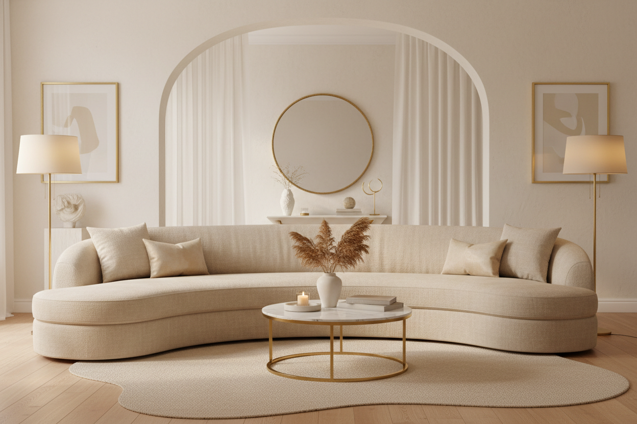 Luxury Living Room with Sofa Cover