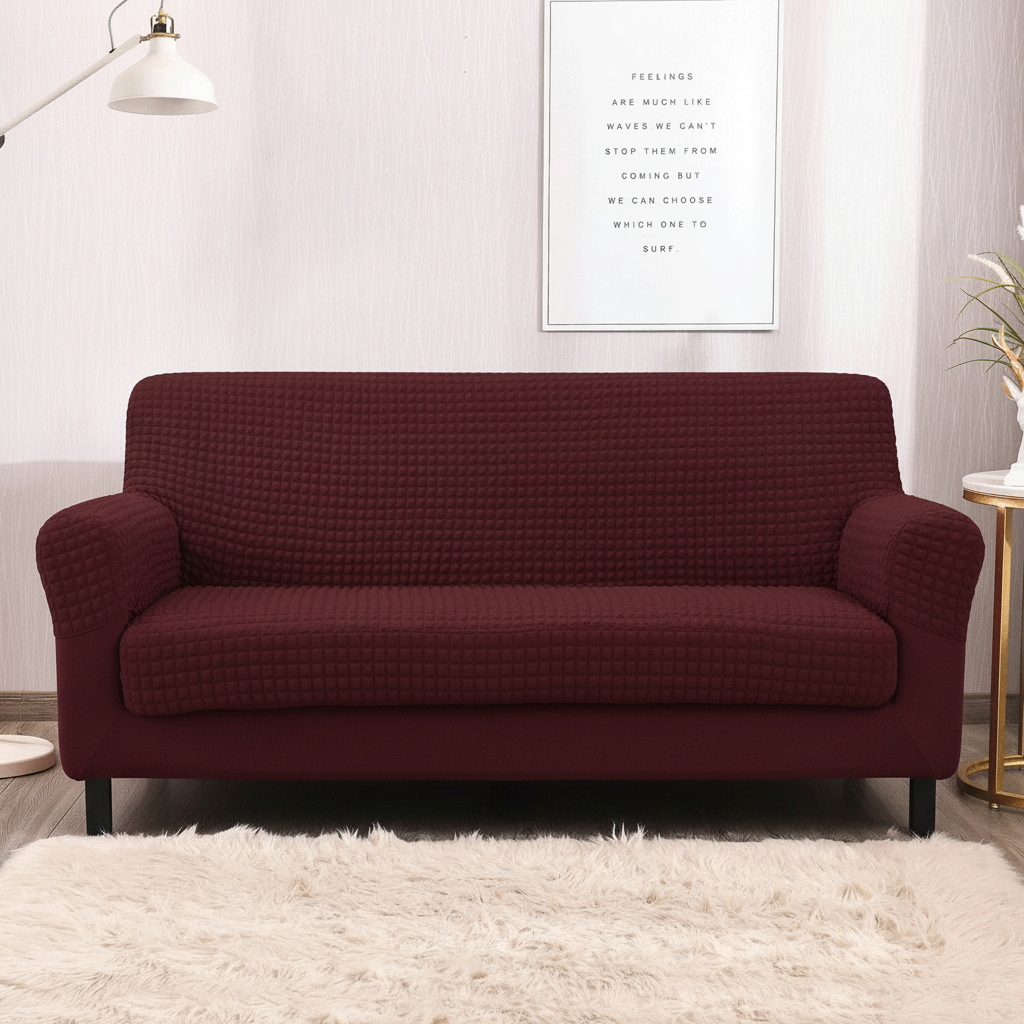 Maroon Bubble Sofa Cover