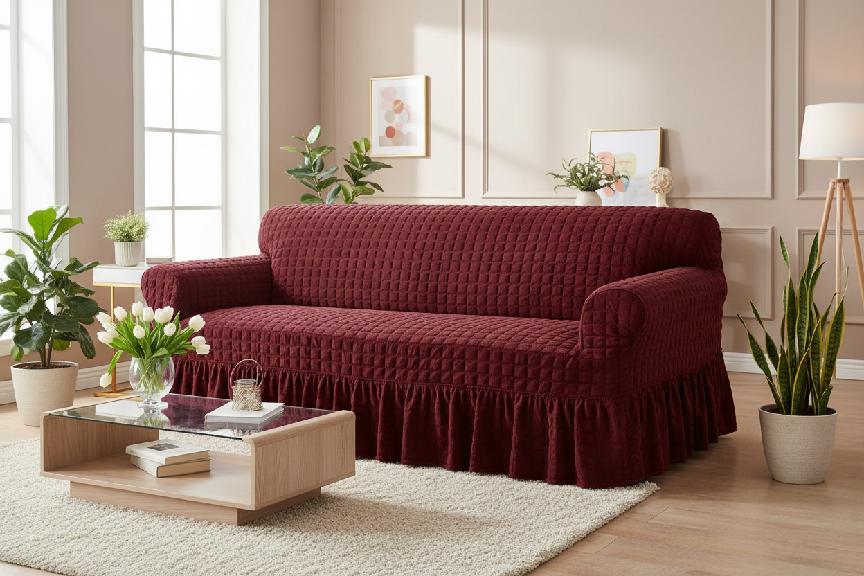 Original Turkish Bubble Sofa Covers With Skirt/Frill - All Colors & Sizes