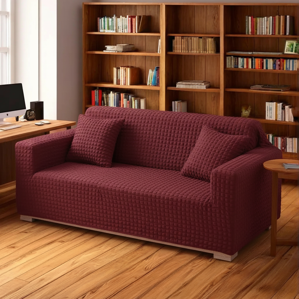 Premium Turkish Bubble Fitted Sofa Covers with Elegant Frill - All Colors & Sizes