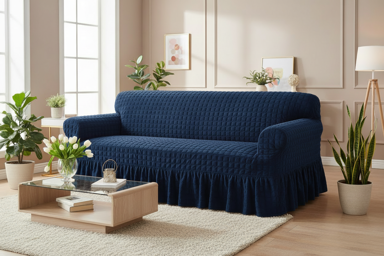 Original Turkish Bubble Sofa Covers With Skirt/Frill - All Colors & Sizes