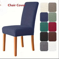 Premium thickened velvet dining chair cover with elegant strip design