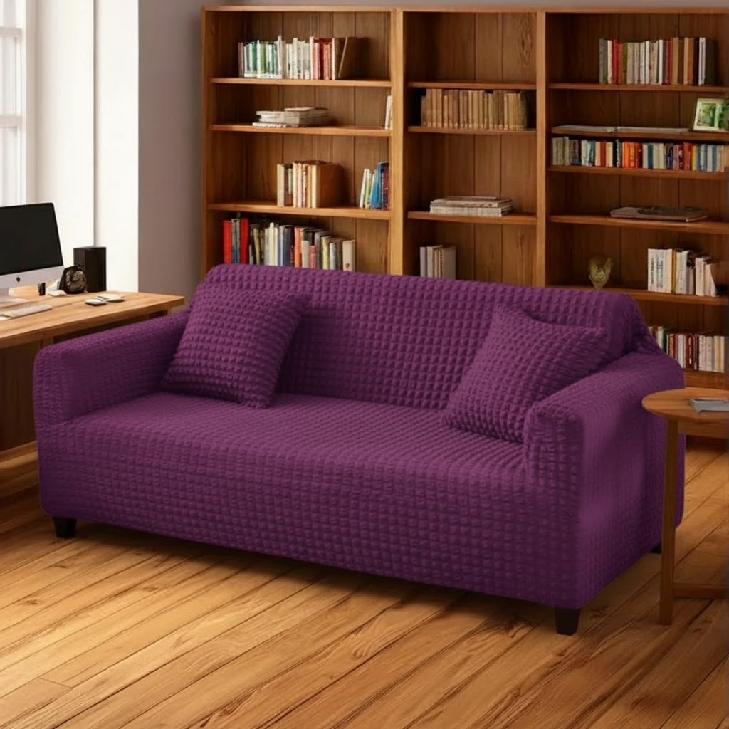 Purple Turkish Bubble Fitted Sofa Cover