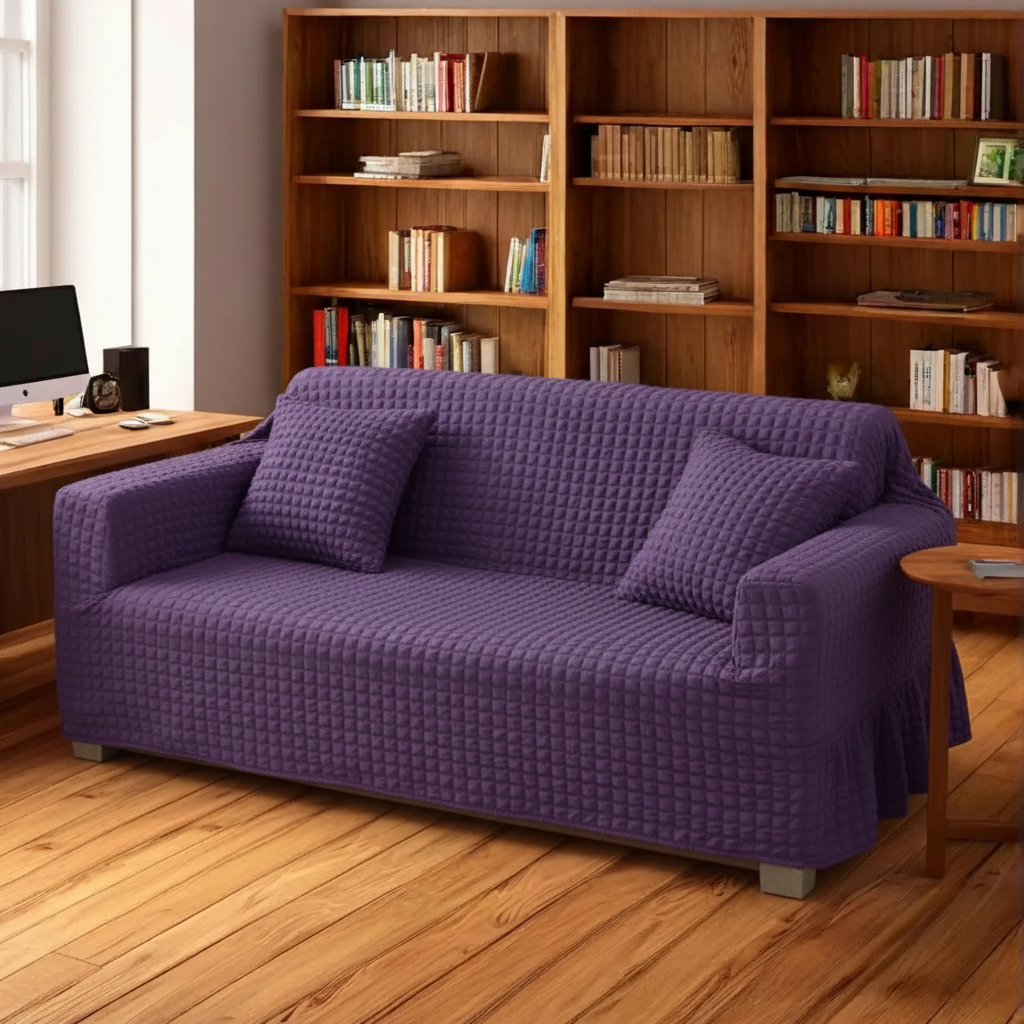 Premium Turkish Bubble Fitted Sofa Covers with Elegant Frill - All Colors & Sizes