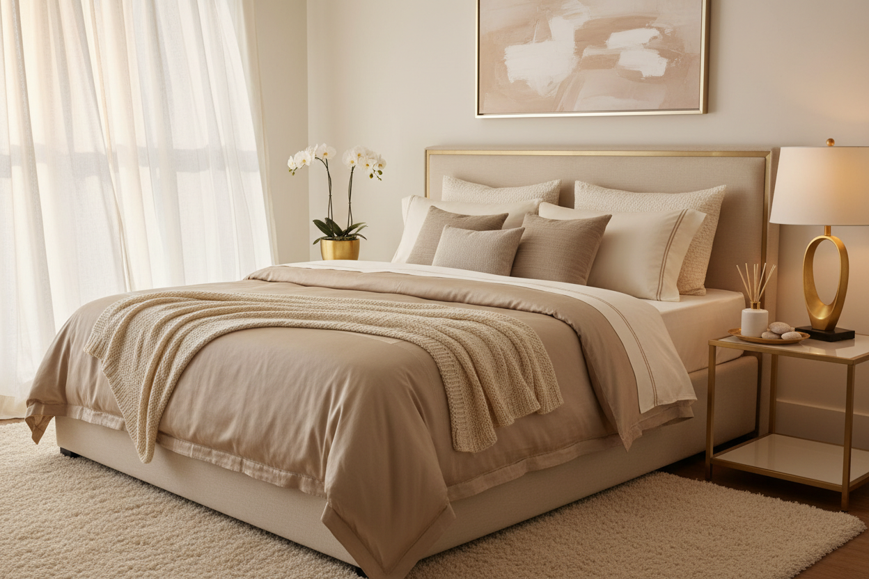 Serene Bedroom with Mattress Protector