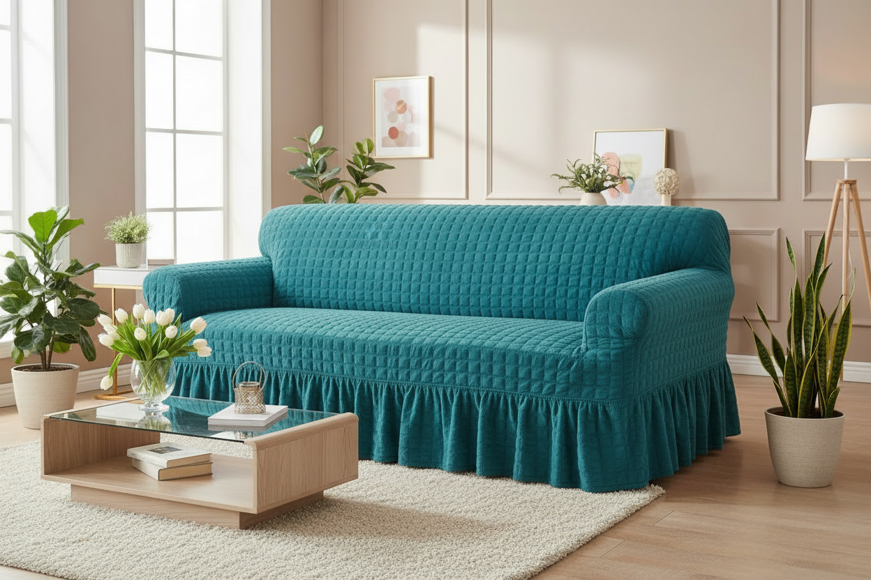 Original Turkish Bubble Sofa Covers With Skirt/Frill - All Colors & Sizes