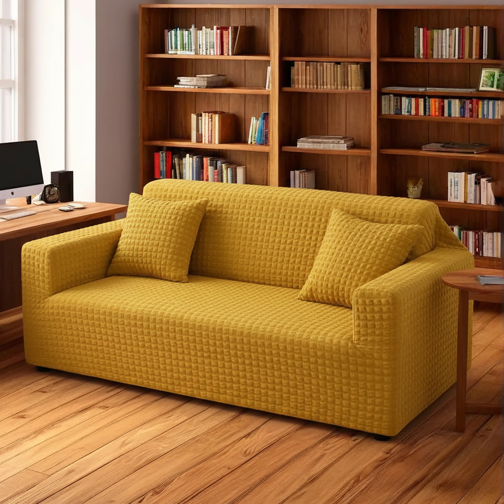 Premium Turkish Bubble Fitted Sofa Covers with Elegant Frill - All Colors & Sizes