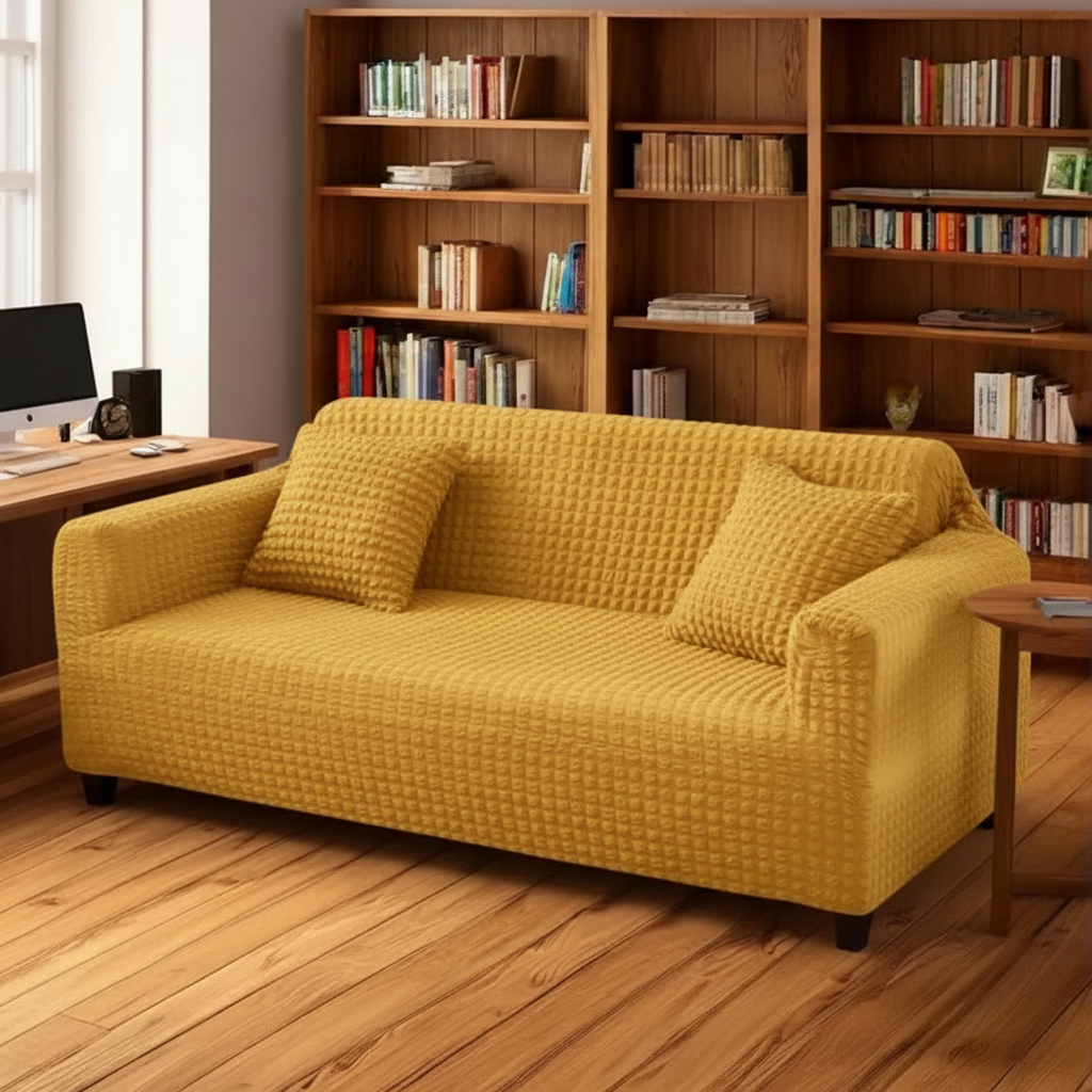 Yellow Turkish Bubble Fitted Sofa Cover